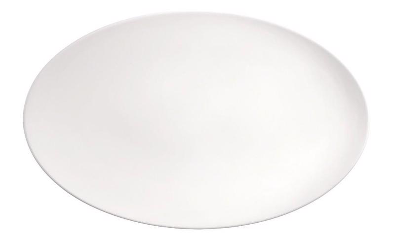Πιατέλα Πορσελάνης Οβάλ Ρηχή Λευκή 40.5Χ25.8Χ2.5cm 001.