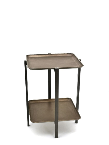 Βοηθητικό Τραπεζάκι/Ραφιέρα Τετράγωνη 2 Επιπέδων Μπρονζέ 42.5Χ56εκ AFT211 Espiel