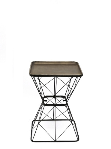 Τραπεζάκι Σαλονιού Τετράγωνο Μεταλλικό Μπρονζέ 40Χ56εκ AFT225 Espiel