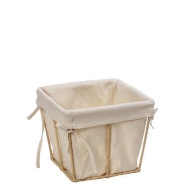 Τετράγωνο Καλάθι Βαμβακερό με Ψάθινο Stand 12x12x9.5cm AMN115 Espiel