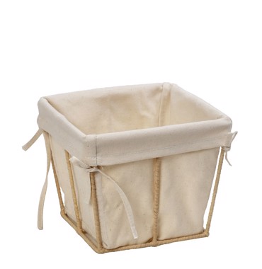 Καλάθι Τετράγωνο Βαμβακερό με Ψάθινο Stand 15x15x11.5cm AMN116 Espiel