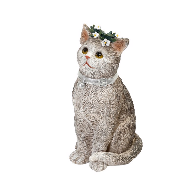 Διακοσμητικά Επιτραπέζια agiovlasitishome - ΣΗΜΑΝΤΙΚΟ: Σε περίπτωση διαφοράς τιμής από το κατάστημα ισχύει παντα και μόνο η τιμή του καταστήματος Φιγούρα Γάτα Resin Γκρι 8x6.8x14.3cm BOD121 Espiel