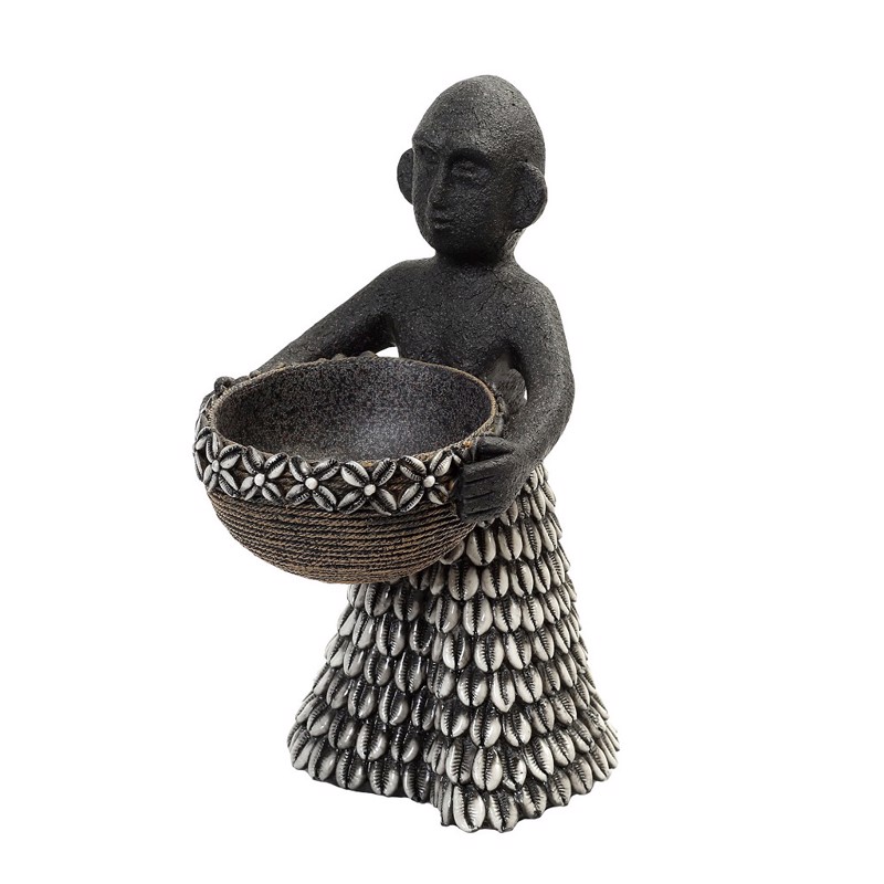 Espiel - ΣΗΜΑΝΤΙΚΟ: Σε περίπτωση διαφοράς τιμής από το κατάστημα ισχύει παντα και μόνο η τιμή του καταστήματος Φιγούρα Tribal Resin Μαύρη 20.5x16x31cm BOD122 Espiel