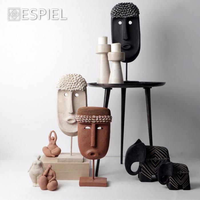 Figura Prosopo se Basi Resin Mavri 19.5x10x52cm BOD126 Espiel