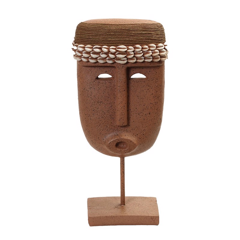 Espiel - ΣΗΜΑΝΤΙΚΟ: Σε περίπτωση διαφοράς τιμής από το κατάστημα ισχύει παντα και μόνο η τιμή του καταστήματος Φιγούρα Πρόσωπο σε Βάση Resin Καφέ 21x10x43.5cm BOD125