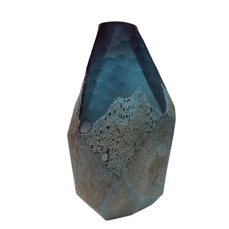 Βάζο Γυάλινο Μπλε 19x15x32cm DWQA1003 Espiel