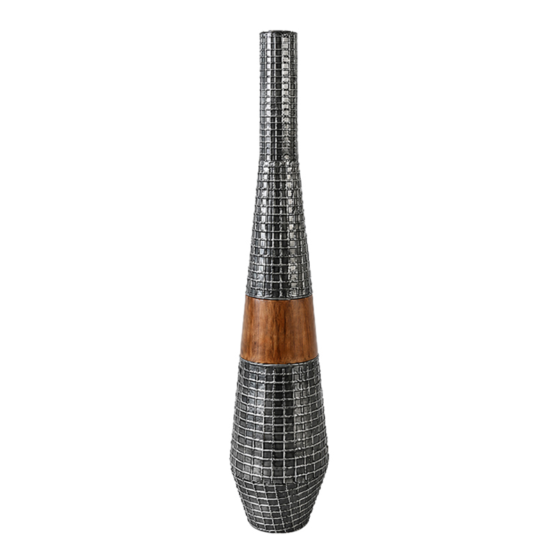 Βάζο Μεταλλικό Γκρι/Καφέ Φ15.3x86.3cm DWWA1017 Espiel