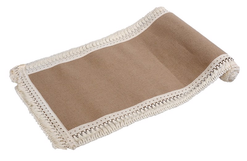 Τραπεζομάντηλα agiovlasitishome - ΣΗΜΑΝΤΙΚΟ: Σε περίπτωση διαφοράς τιμής από το κατάστημα ισχύει παντα και μόνο η τιμή του καταστήματος Runner Μπεζ με Λευκή Δαντέλα (Γιούτα) 30Χ180εκ DYT103 E