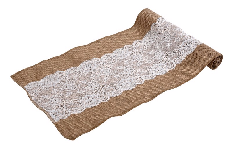 Τραπεζομάντηλα agiovlasitishome - ΣΗΜΑΝΤΙΚΟ: Σε περίπτωση διαφοράς τιμής από το κατάστημα ισχύει παντα και μόνο η τιμή του καταστήματος Runner Μπεζ με Λευκή Δαντέλα (Γιούτα) 30Χ180εκ DYT105 E
