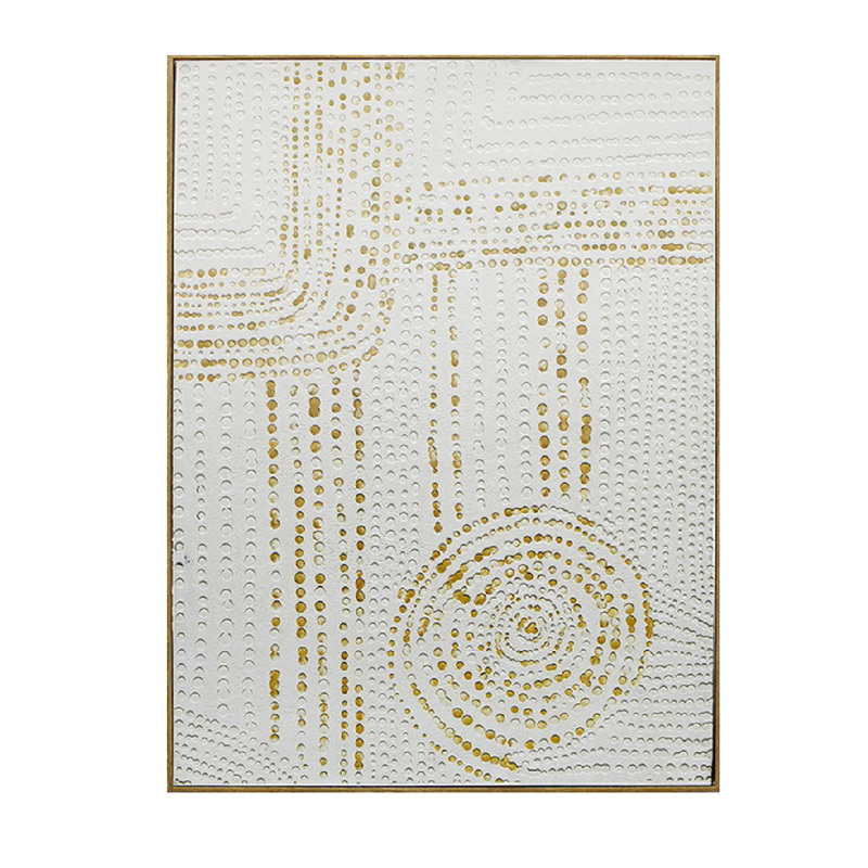 Πίνακας σε Καμβά Λευκός/Χρυσός Γύψινος 60x80cm FAL221 E
