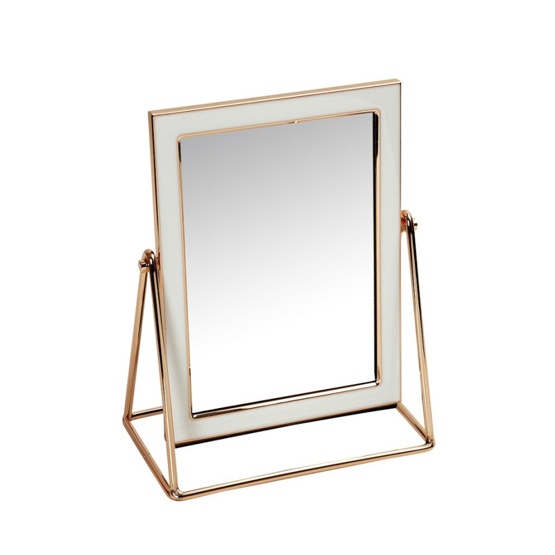 Καθρέπτες agiovlasitishome - ΣΗΜΑΝΤΙΚΟ: Σε περίπτωση διαφοράς τιμής από το κατάστημα ισχύει παντα και μόνο η τιμή του καταστήματος Επιτραπέζιος Καθρέπτης Μεταλλικός Λευκός/Χρυσός 16x10x2