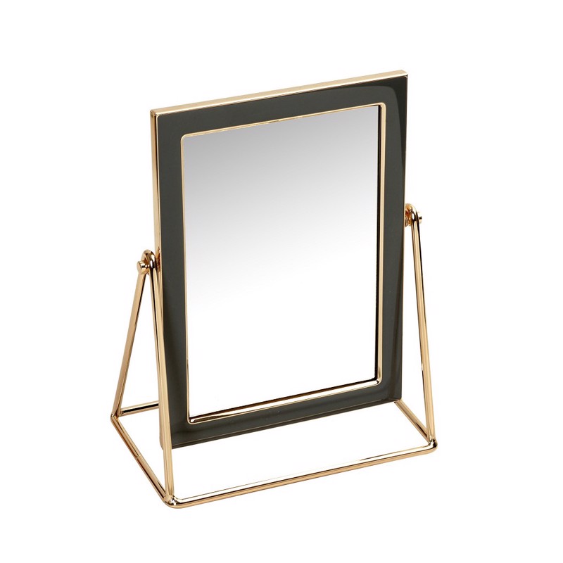 Espiel - ΣΗΜΑΝΤΙΚΟ: Σε περίπτωση διαφοράς τιμής από το κατάστημα ισχύει παντα και μόνο η τιμή του καταστήματος Επιτραπέζιος Καθρέπτης Μεταλλικός Γκρι/Χρυσός 16x10x22c