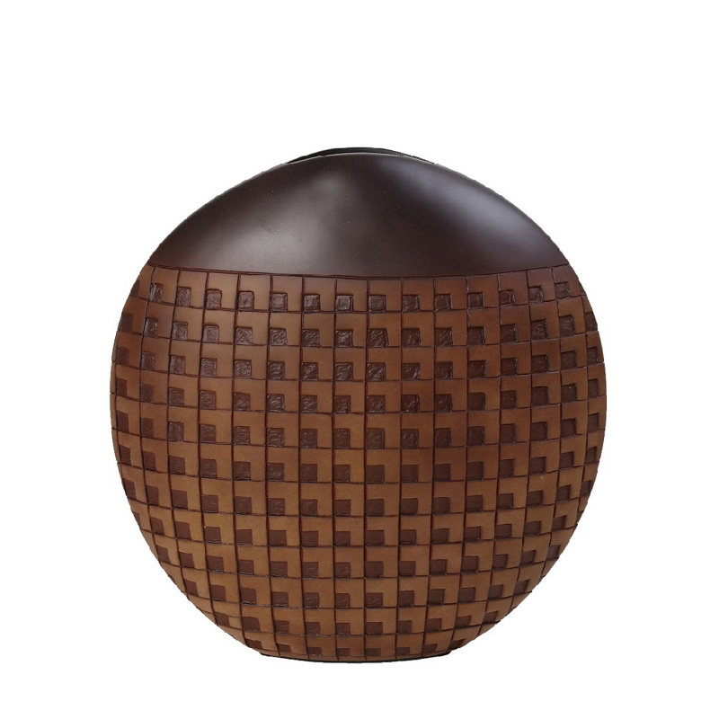 Βάζο Ανάγλυφο Καφέ Resin 33.5x11x35cm FIK375 Espiel