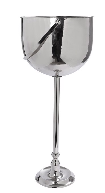 Σαμπανιέρα Αλουμινίου Ασημί με Stand και Λαβή Φ30x72cm FLA323 Espiel