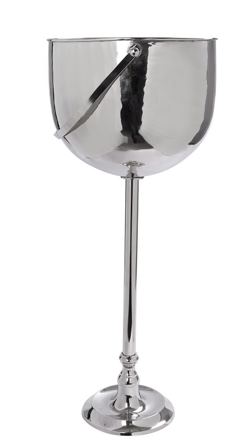 Σαμπανιέρα Αλουμινίου Ασημί με Stand και Λαβή Φ30x72cm FLA323 Espiel