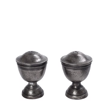 Σετ των 2 Αλατοπίπερο Αλουμινίου Ασημί Φ5x7cm FLA326 Espiel