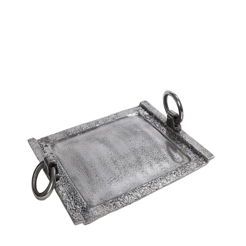 Υαλικά agiovlasitishome - ΣΗΜΑΝΤΙΚΟ: Σε περίπτωση διαφοράς τιμής από το κατάστημα ισχύει παντα και μόνο η τιμή του καταστήματος Δίσκος Ορθογώνιος με Λαβές Αλουμινίου Ασημί 50x39x10cm