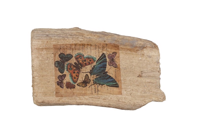 Επιτραπέζιο Διακοσμητικό από Ξύλο με Σχέδιο Πεταλούδες 