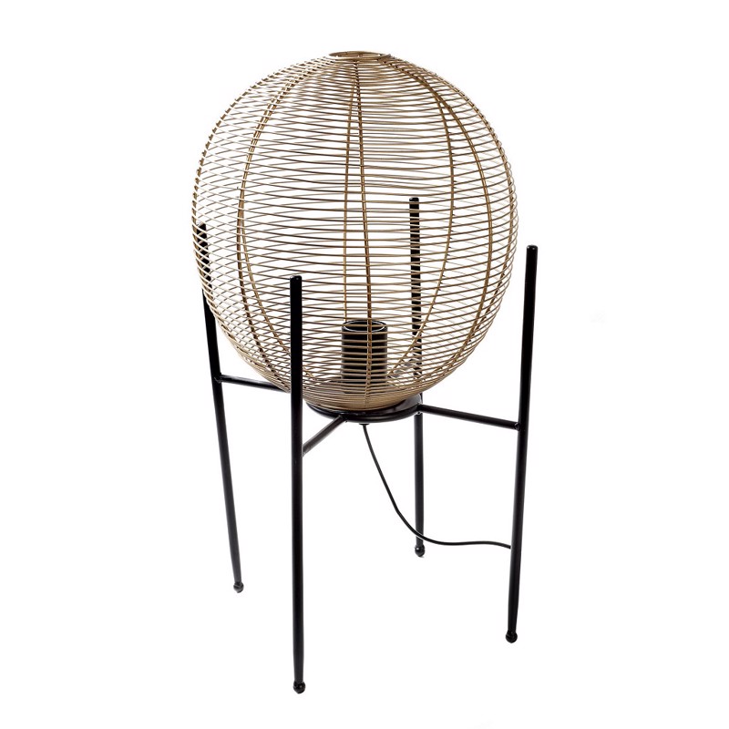 Espiel - ΣΗΜΑΝΤΙΚΟ: Σε περίπτωση διαφοράς τιμής από το κατάστημα ισχύει παντα και μόνο η τιμή του καταστήματος Φωτιστικό Δαπέδου Μονόφωτο Μεταλλικό Χρυσό Ε27 Φ30x54.5