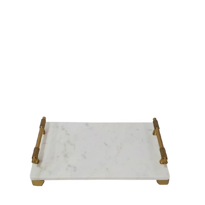 Δίσκος Μαρμάρινος/Μπρούτζινος Ορθογώνιος με Χρυσές Λαβέ