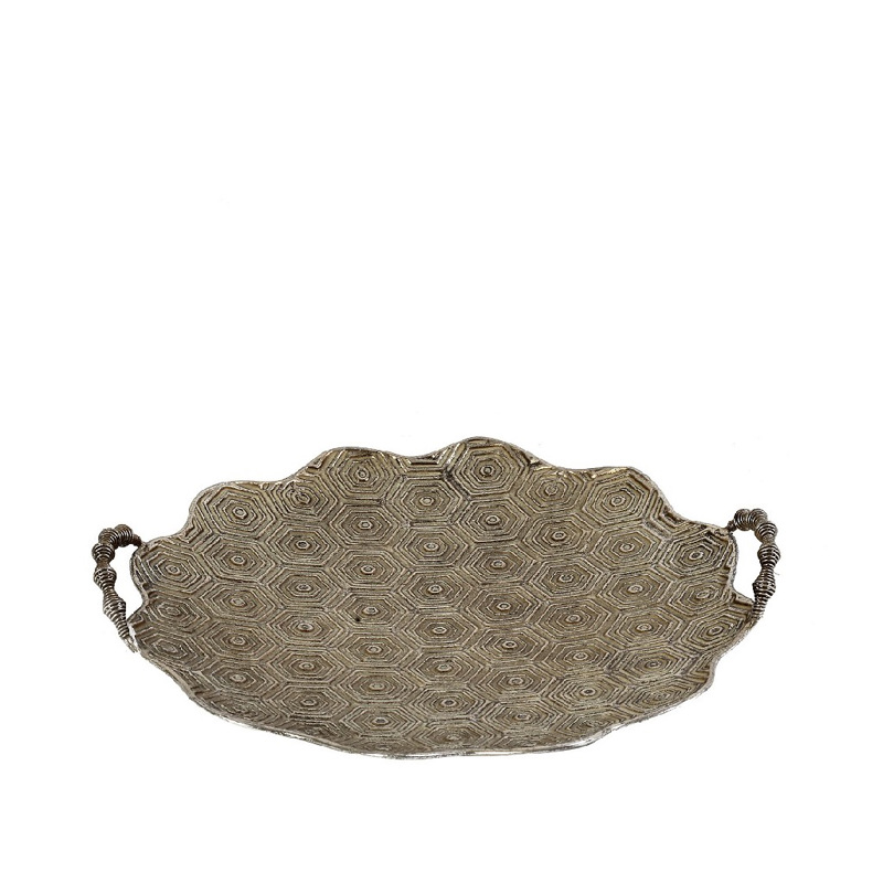 Διακοσμητικά Επιτραπέζια agiovlasitishome - ΣΗΜΑΝΤΙΚΟ: Σε περίπτωση διαφοράς τιμής από το κατάστημα ισχύει παντα και μόνο η τιμή του καταστήματος Δίσκος Μεταλλικός με Λαβή 43.5x41x6.5cm GLD110 Espiel