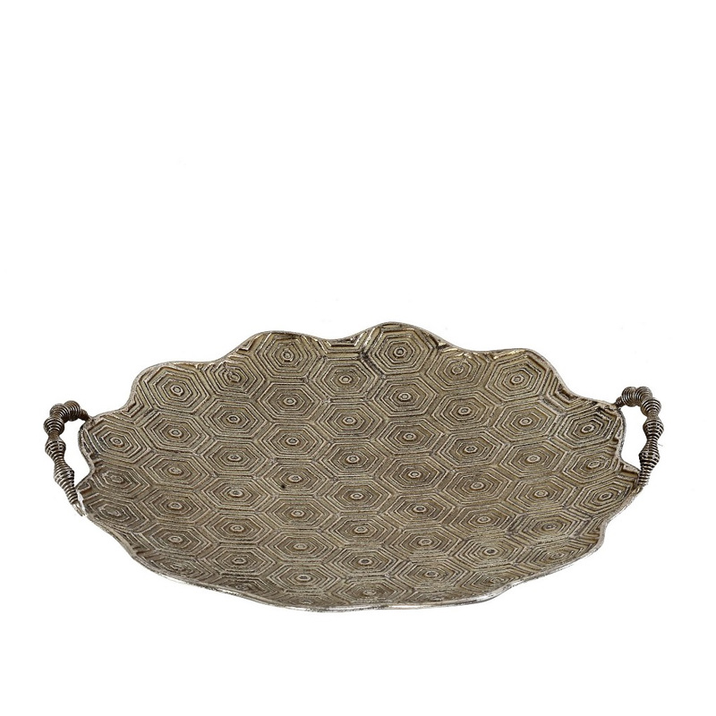 Διακοσμητικά Επιτραπέζια agiovlasitishome - ΣΗΜΑΝΤΙΚΟ: Σε περίπτωση διαφοράς τιμής από το κατάστημα ισχύει παντα και μόνο η τιμή του καταστήματος Δίσκος Μεταλλικός με Λαβή 49.5x47x7.5cm GLD111 Espiel