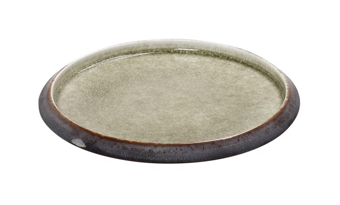 Piato Rixo Strongulo Stoneware Kafe/Prasino F29X5cm GMT113 Espiel