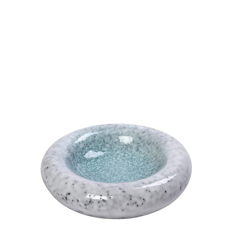 Πιάτο Ρηχό ''FUSION'' Stoneware Λευκό/Πράσινο Φ16.5x5cm