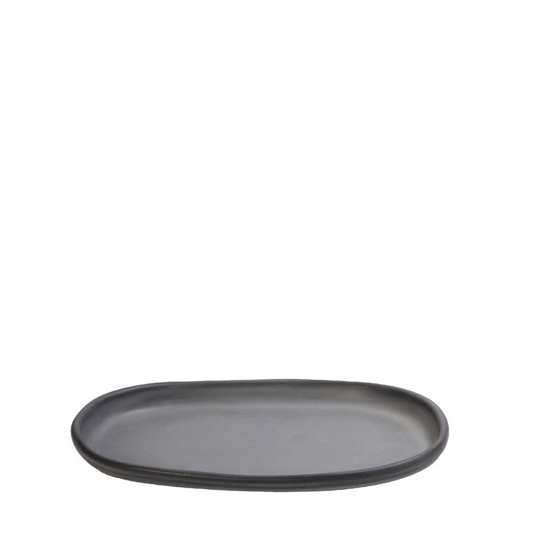 Πιάτο Ρηχό Οβάλ ''CANYON'' Stoneware Γκρι Σκούρο 21x13.