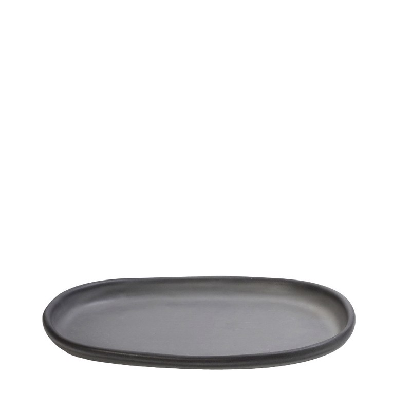 Πιάτο Ρηχό Οβάλ ''CANYON'' Stoneware Σκούρο Γκρι 25.5x17.5x2.8cm GMT402K2 Espiel