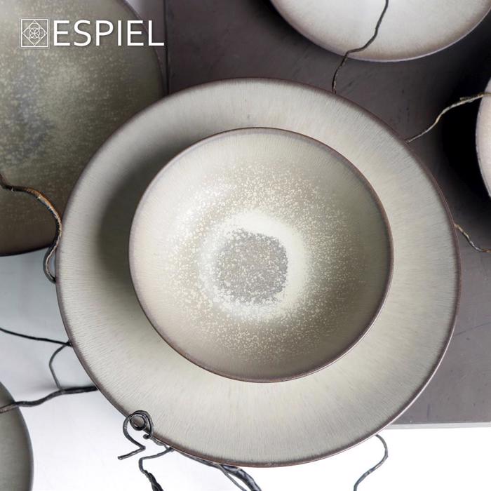 Πιάτο Ρηχό ''SENSATION'' Stoneware Μπεζ/Καφέ Φ22x3.2cm GMT423K2 Espiel Piato Rixo ''SENSATION'' Stoneware Bez/Kafe F22x3.2cm GMT423K2 Espiel