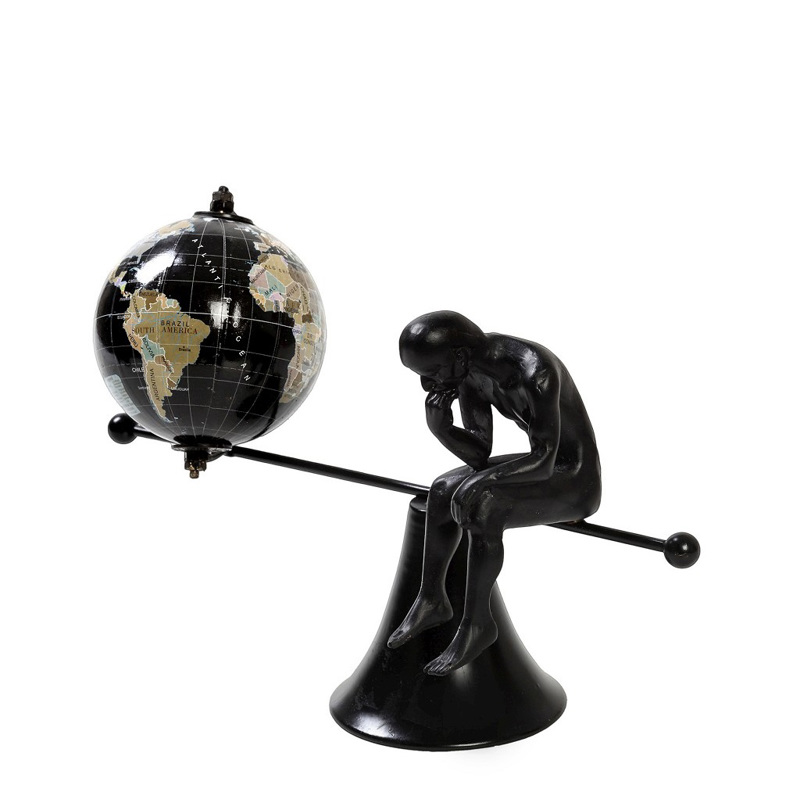 Ανδρική Φιγούρα και Υδρόγειος Περιστρεφόμενη σε Βάση Re