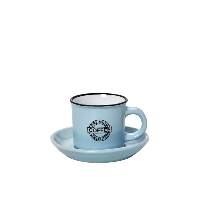 Φλιτζάνι και Πιατάκι Espresso Γαλάζιο Stoneware 90ml Φ6.3x11cm HUN306K12 Espiel