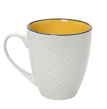 Cookie Delight Κούπα Κεραμική Jumbo Κρεμ-Κίτρινη με Μαύρο Στόμιο 560cc 8.2Χ10εκ HUN406K6 Espiel