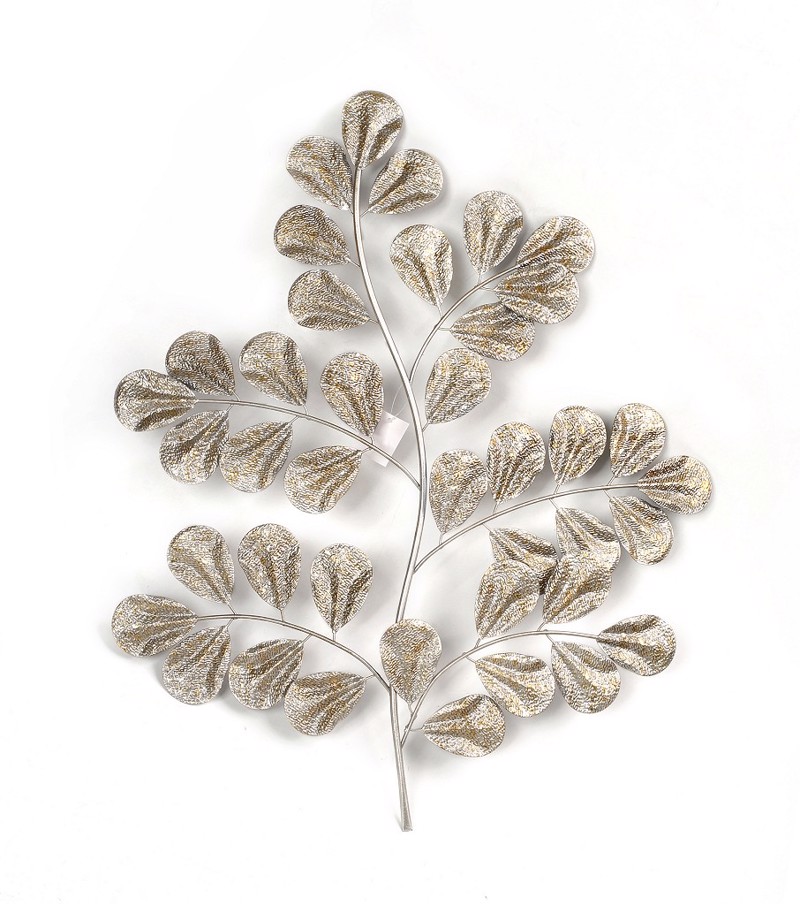agiovlasitishome Διακοσμητικά τοίχου - ΣΗΜΑΝΤΙΚΟ: Σε περίπτωση διαφοράς τιμής από το κατάστημα ισχύει παντα και μόνο η τιμή του καταστήματος Διακοσμητικό Τοίχου 'Κλαδί με Φύλλα' Μεταλλικό Ασημί 59