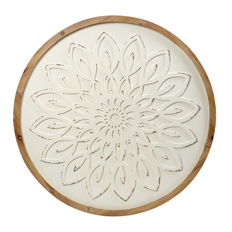 Espiel Επιτοίχιο Διακοσμητικό Ξύλινο Λευκό 80Χ2Χ80εκ IC