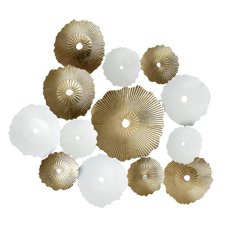 Espiel - ΣΗΜΑΝΤΙΚΟ: Σε περίπτωση διαφοράς τιμής από το κατάστημα ισχύει παντα και μόνο η τιμή του καταστήματος Espiel Επιτοίχιο Διακοσμητικό Μεταλλικό Λευκό-Χρυσό 84Χ