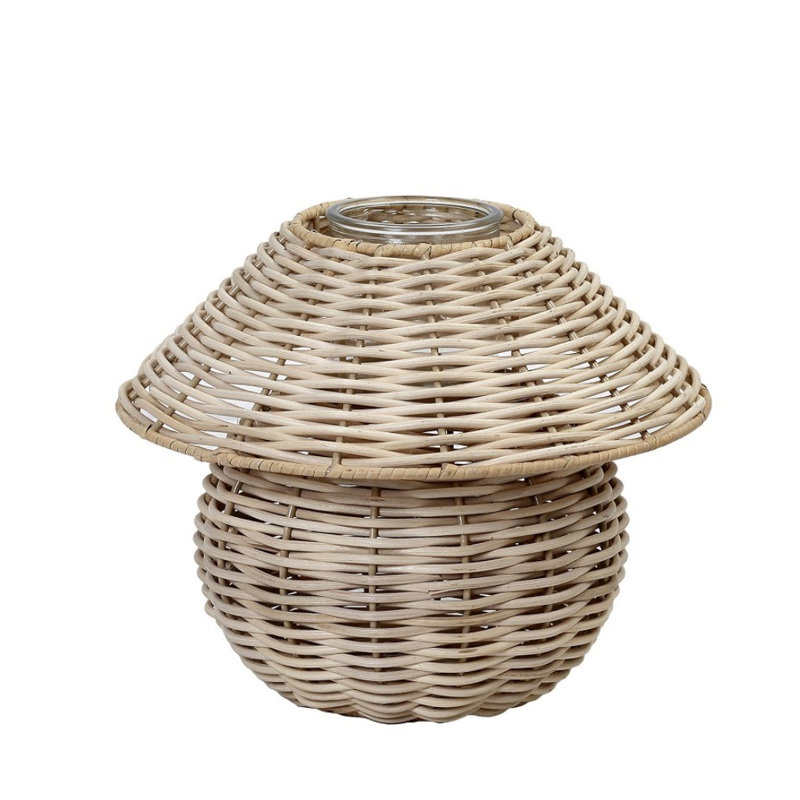 Φανάρι Rattan Στρογγυλό Φυσικό Φ26.5x22cm KAD101 Espiel