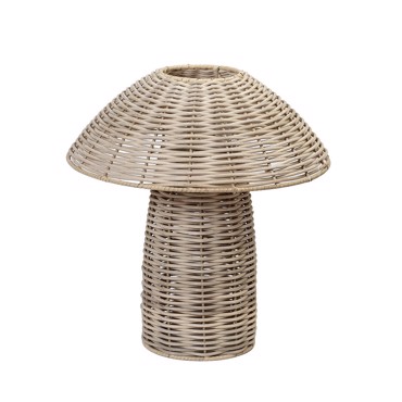 Φανάρι Rattan ''Μανιτάρι'' Στρογγυλό Φυσικό Φ32x35cm KAD104 Espiel