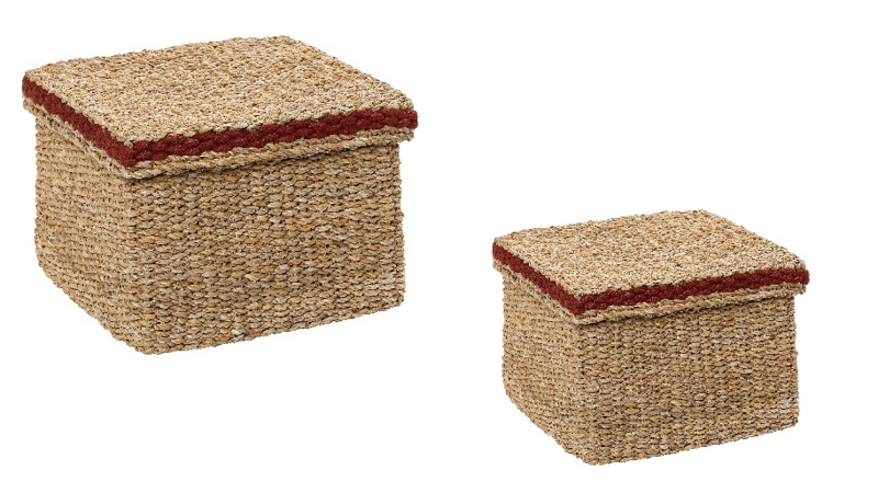 Σετ των 2 Καλάθι Τετράγωνο Seagrass 35/25εκ KAG301 Espi