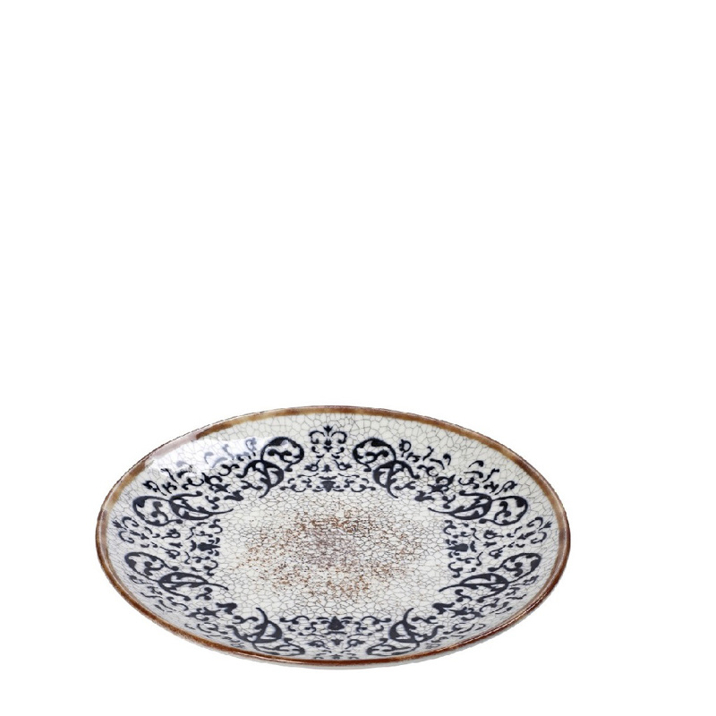 Πιάτο Ρηχό ''Mosaico'' Πορσελάνης Μπεζ Φ21x2.5cm KNJ106