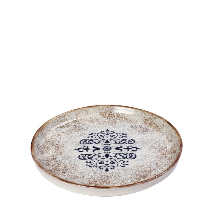 Piato Nordic/Step Rixo ''MOSAICO'' Porselanis Bez/Mple F21x1.5cm KNJ130K6 Espiel