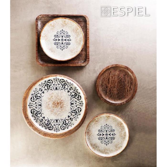 Piato Nordic/Step Rixo ''MOSAICO'' Porselanis Bez/Mple F21x1.5cm KNJ130K6 Espiel