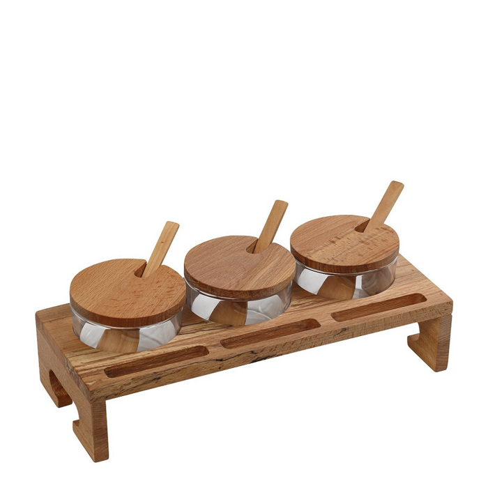 Set 3 Gyalina Doxeia Baxarikon me Kapaki se Xulini Basi 29X12ek 200Cc/Tmx KOP113 Espiel