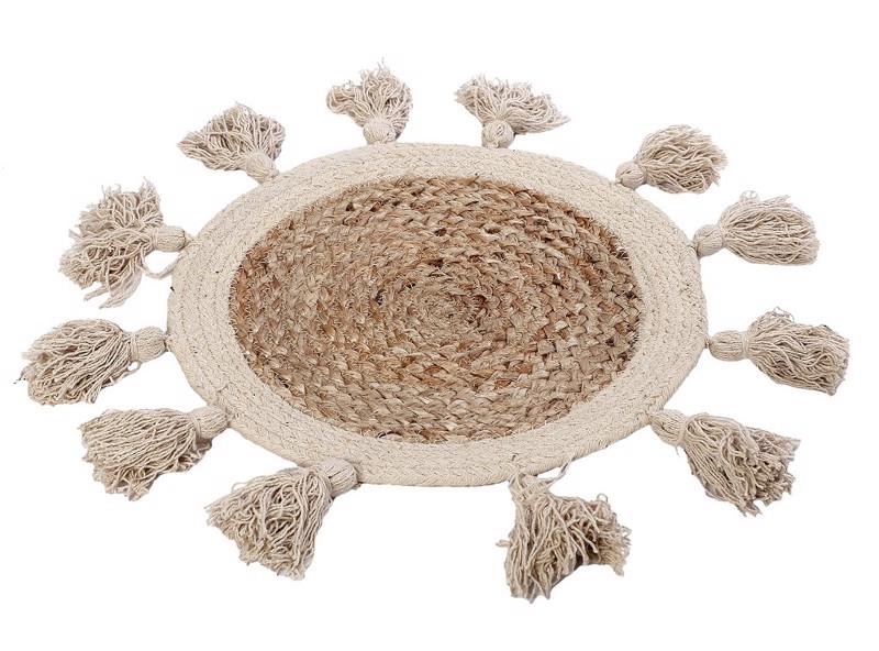 Σουπλά Στρογγυλό από Seagrass με Κρόσσια Φ35x1cm KUF103