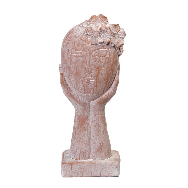 Διακοσμητική Φιγούρα Πρόσωπο Σομόν 19.5x14x47cm KUN301 