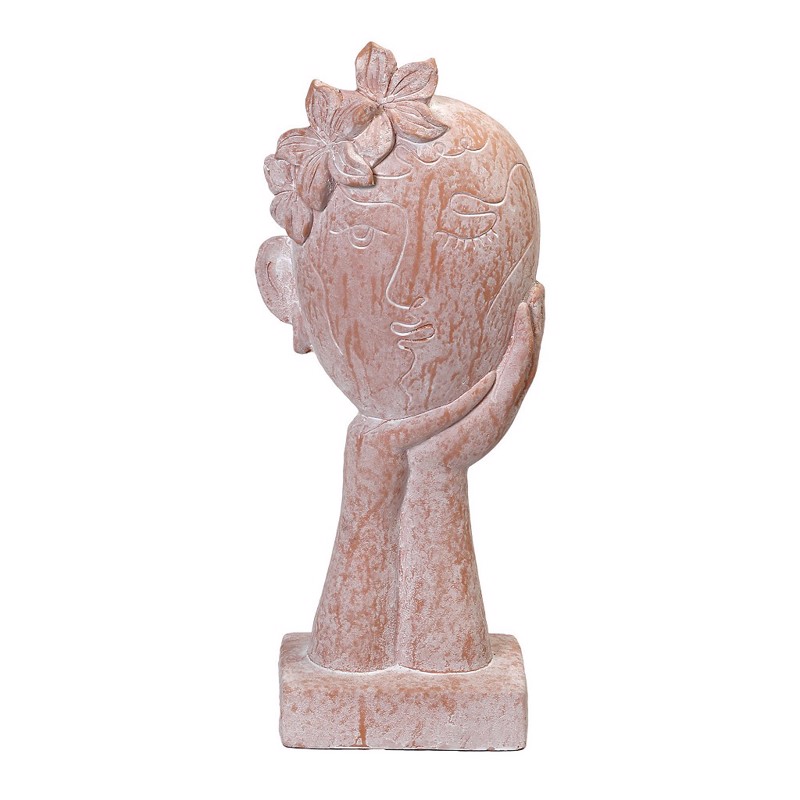 Διακοσμητικά Επιτραπέζια agiovlasitishome - ΣΗΜΑΝΤΙΚΟ: Σε περίπτωση διαφοράς τιμής από το κατάστημα ισχύει παντα και μόνο η τιμή του καταστήματος Διακοσμητική Φιγούρα Πρόσωπο Σομόν 20x15x49cm KUN302 Es