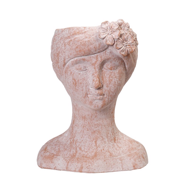 Γλάστρες - Ζαρντινιέρες agiovlasitishome - ΣΗΜΑΝΤΙΚΟ: Σε περίπτωση διαφοράς τιμής από το κατάστημα ισχύει παντα και μόνο η τιμή του καταστήματος Κασπώ Φιγούρα Πρόσωπο Σομόν 34x24x45cm KUN308 Espiel