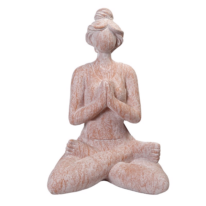 Espiel - ΣΗΜΑΝΤΙΚΟ: Σε περίπτωση διαφοράς τιμής από το κατάστημα ισχύει παντα και μόνο η τιμή του καταστήματος Γυναικεία Φιγούρα Yoga με Κλειστά Χέρια Σομόν 35x26x51c