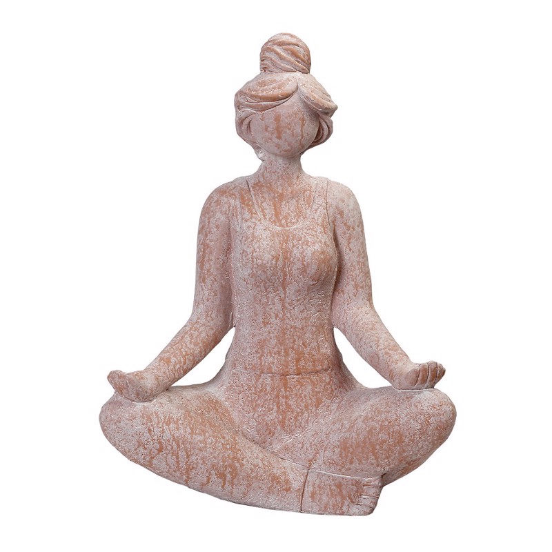 Γυναικεία Φιγούρα Yoga με Ανοιχτά Χέρια Σομόν 38x22.5x5